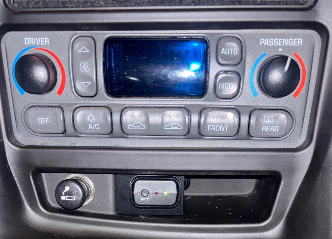 Close-up of the mount under the climate controls