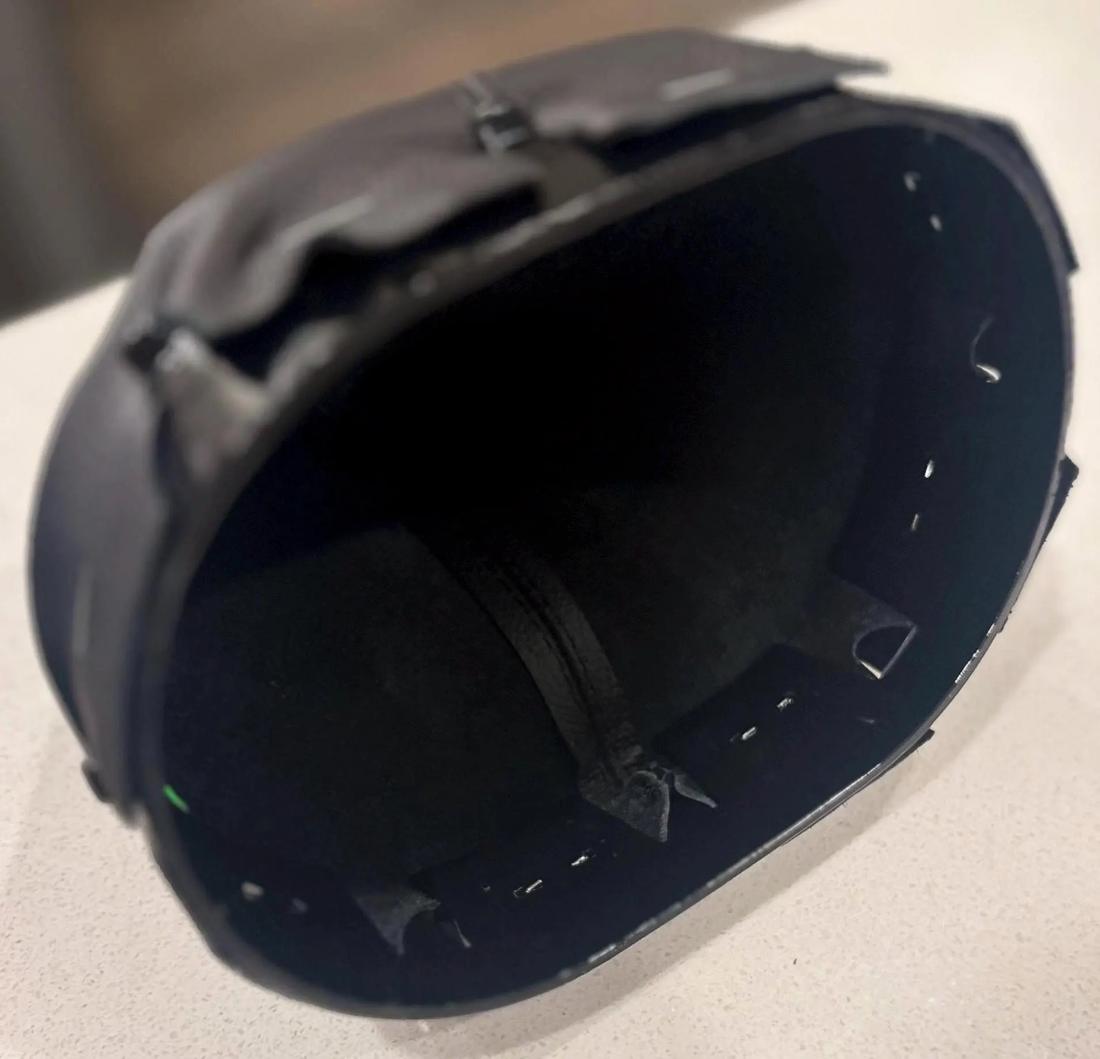 Underside of the boot on the bracket